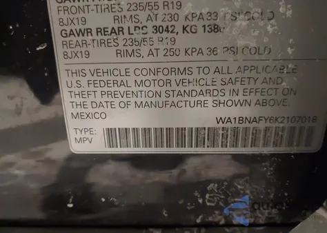 2019 Audi Q5 45 Premium from USA, damaged, VIN WA1BNAFY6K2107018